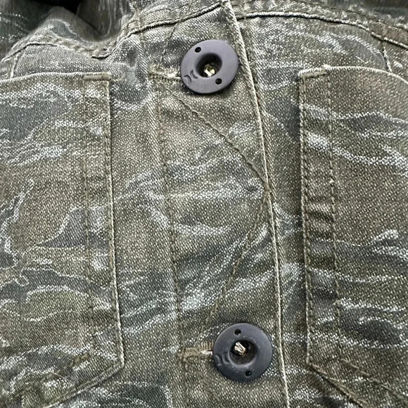 Hurley | Camouflage Camo Denim Printed Button Down Jacket Size S Small - Picture 7 of 10